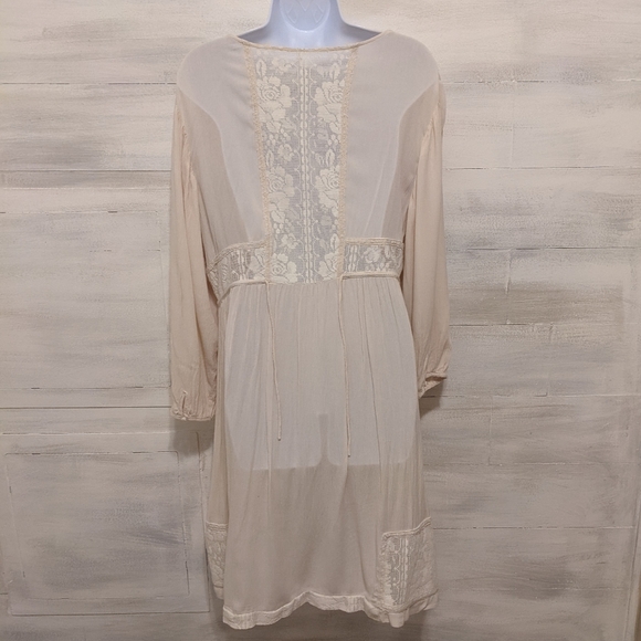 JW Styles Romantic Lacey Overlay Jacket in Cream Size Large - Picture 2 of 5